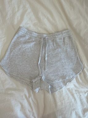 Aritzia Light Gray waffle Drawstring Athletic Shorts